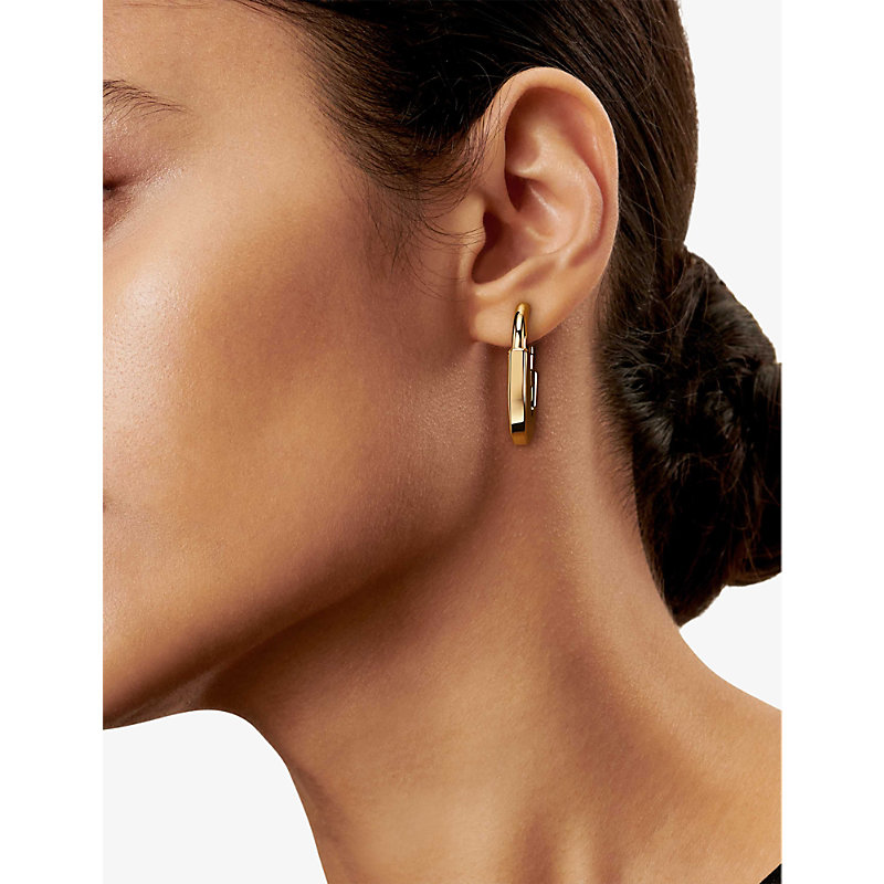 Womens Yellow Gold Lock 18ct Yellow-gold Earrings 