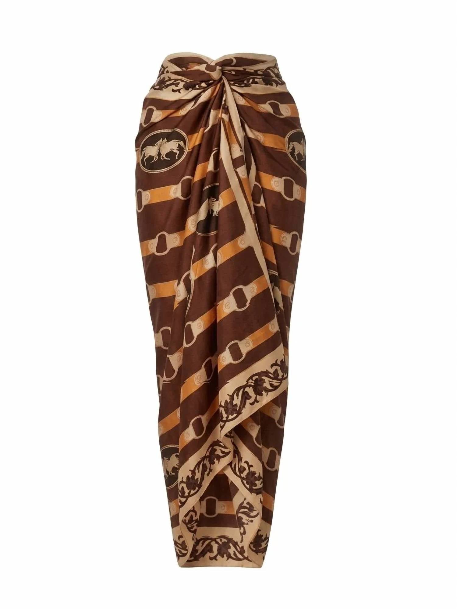 Women's De La Falaise Sarong In Orange Horse Reins