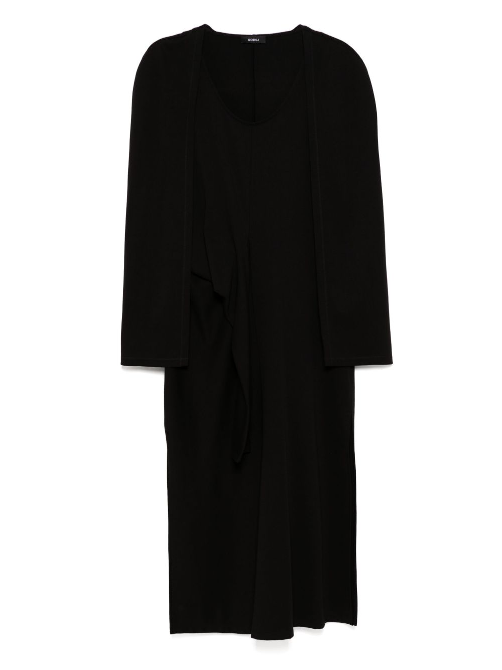 Goen.J ribbed cape dress - Black