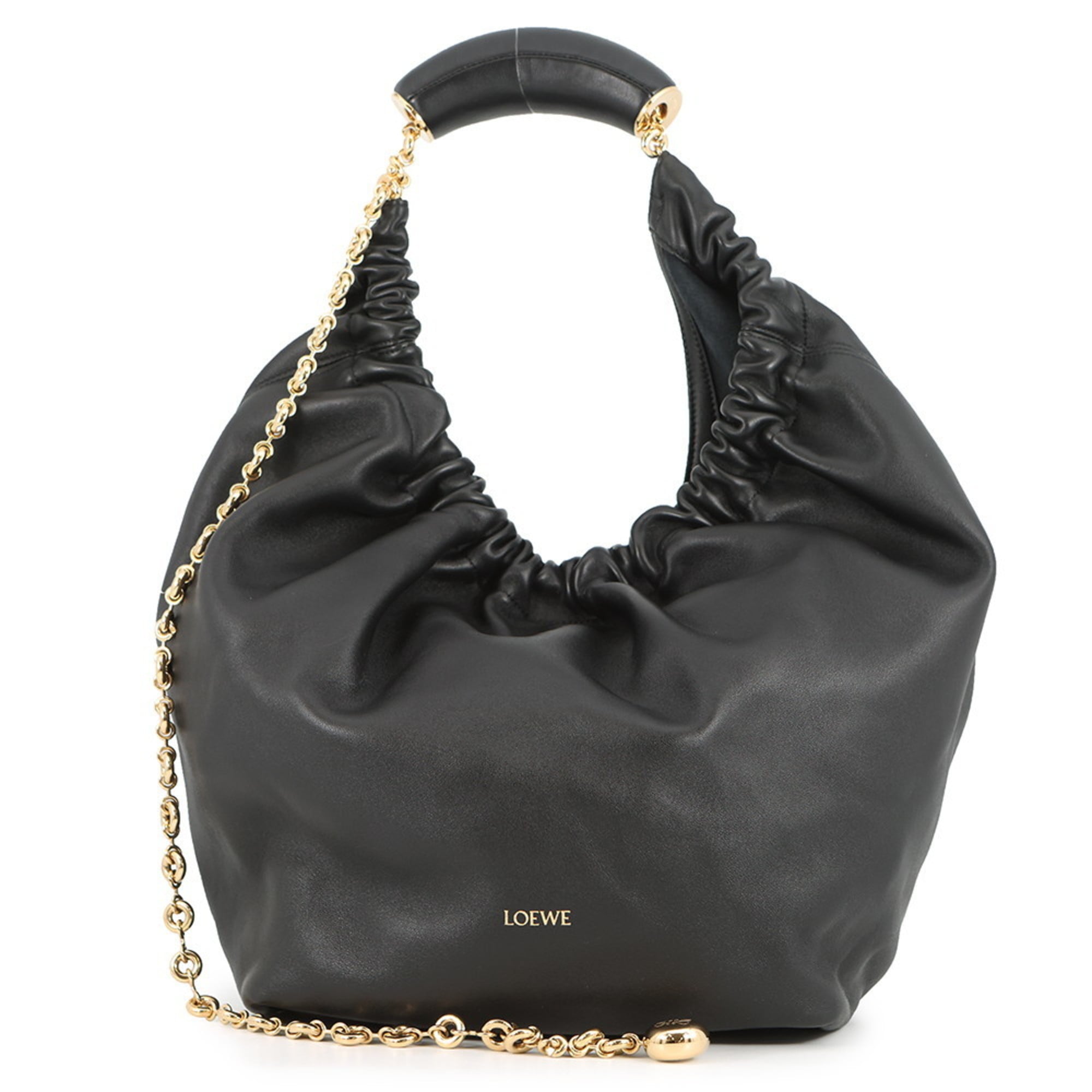 Loewe Black Leather Handbag Shoulder Bag Pre-Owned