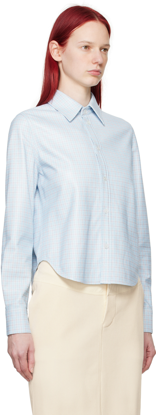 Bottega Veneta Blue Printed Leather Shirt