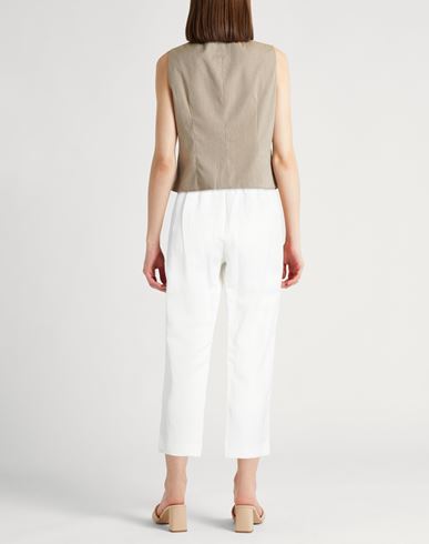 Woman Pants White Size 12 Viscose, Linen