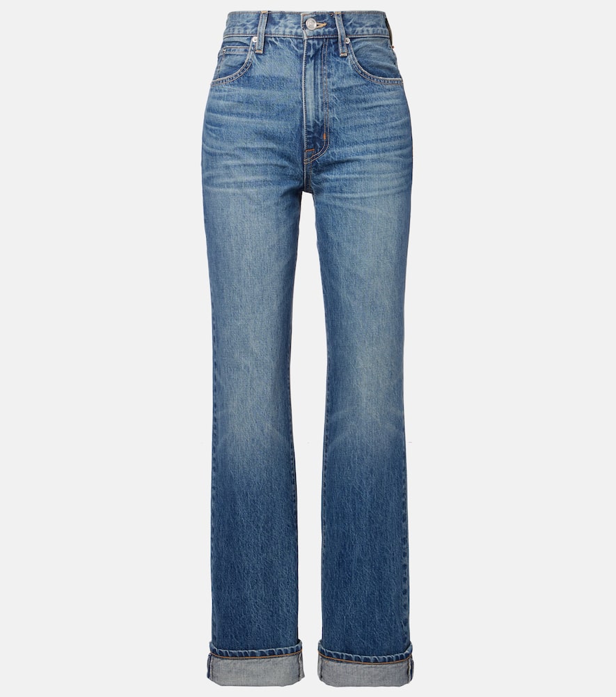 London Turn Up high-rise straight jeans