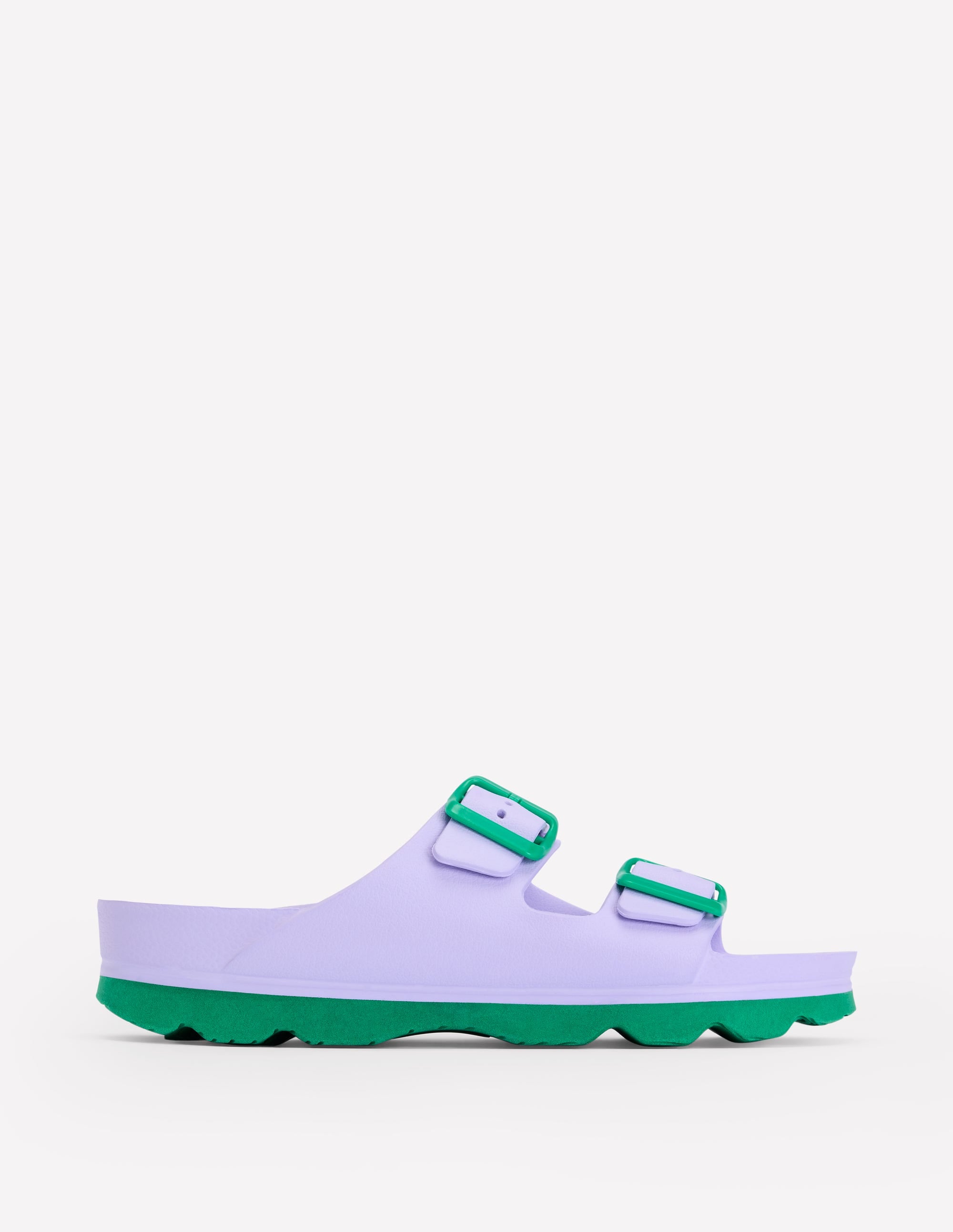 Lyla Double Buckle Sliders Lavender Purple Women