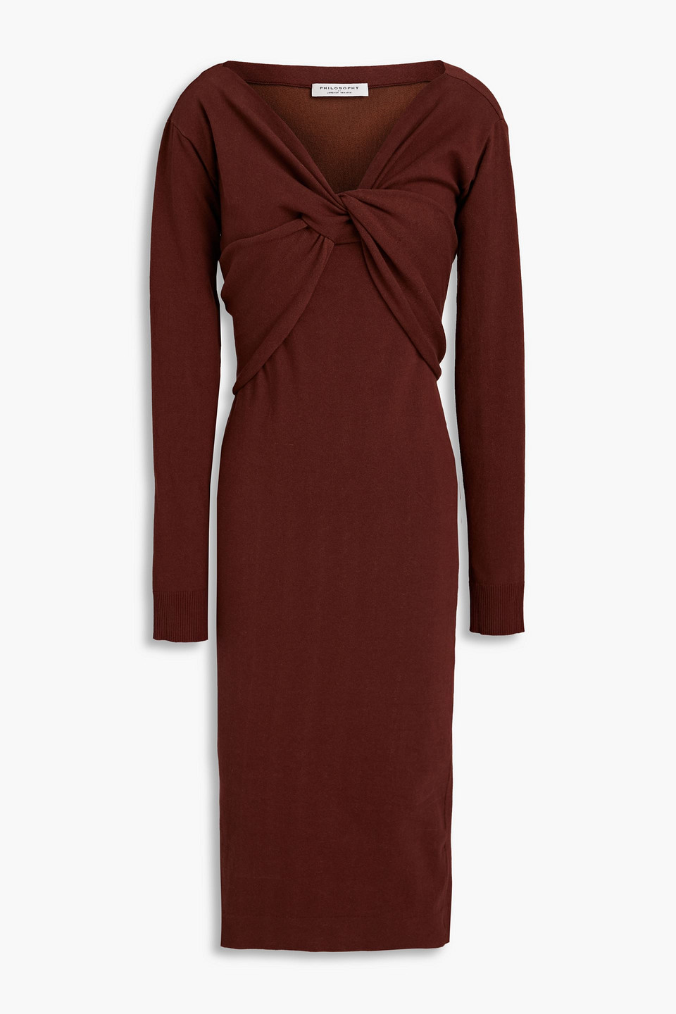 Twist-front cotton dress