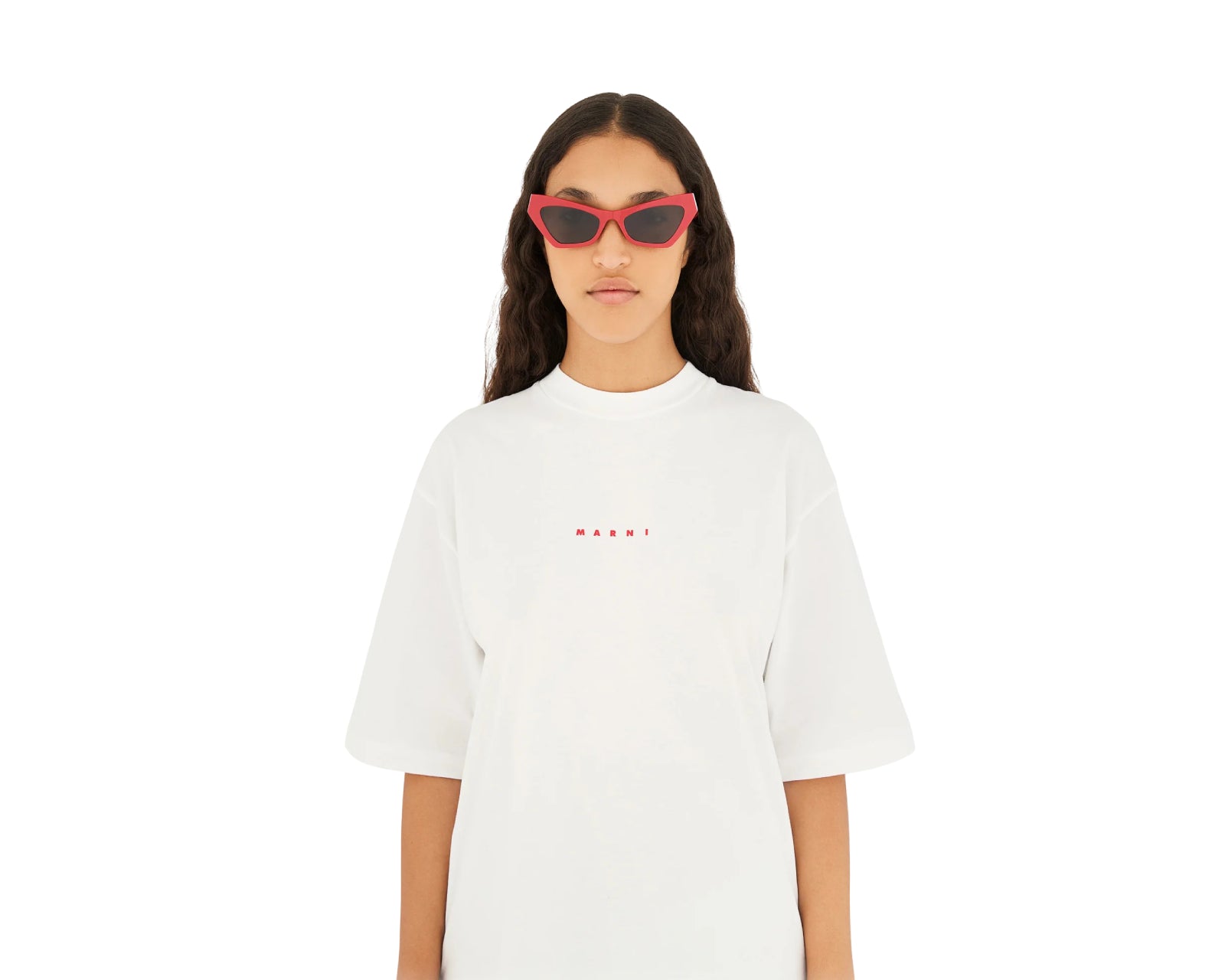 Marni Unisex Marni Zelaryth Red Sonnenbrillen Acetat Rot Schwarz Geometrisch