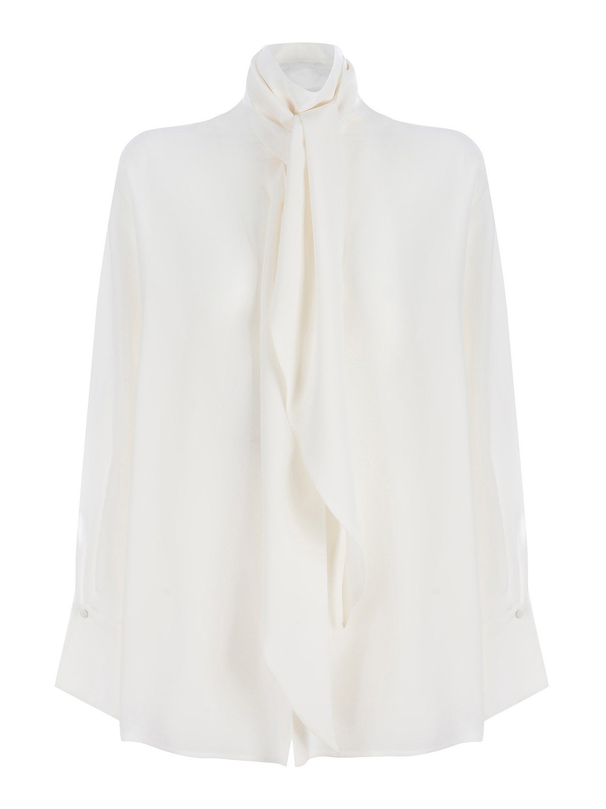Pussy bow silk blouse