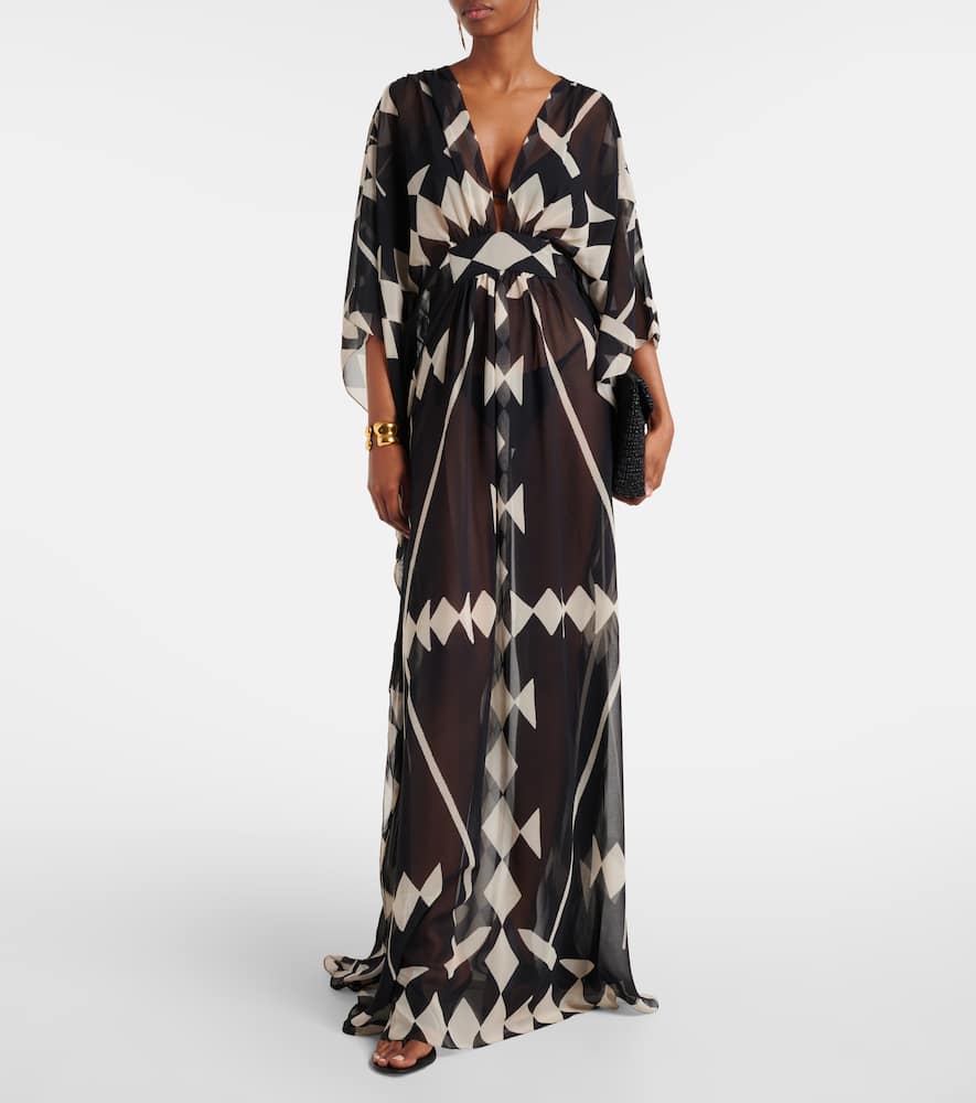 Printed georgette maxi dress
