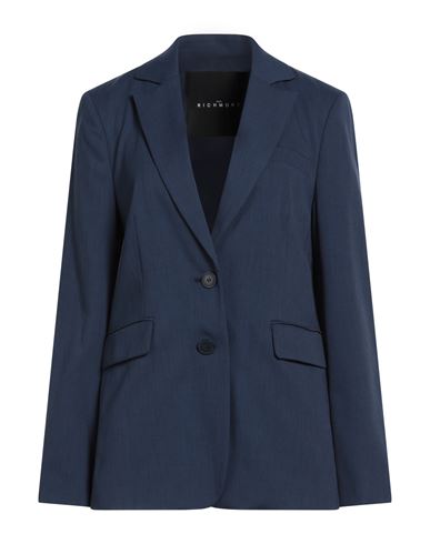 Woman Blazer Navy Size 12 Polyester, Viscose, Elastane