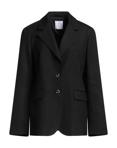 Woman Blazer Black Size 8 Wool, Elastane
