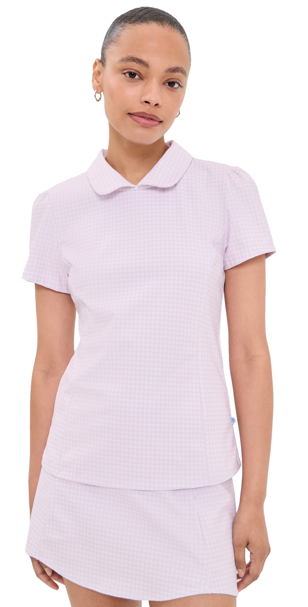 Mayfair Short Sleeve Gingham Top Ballet Slippergingham