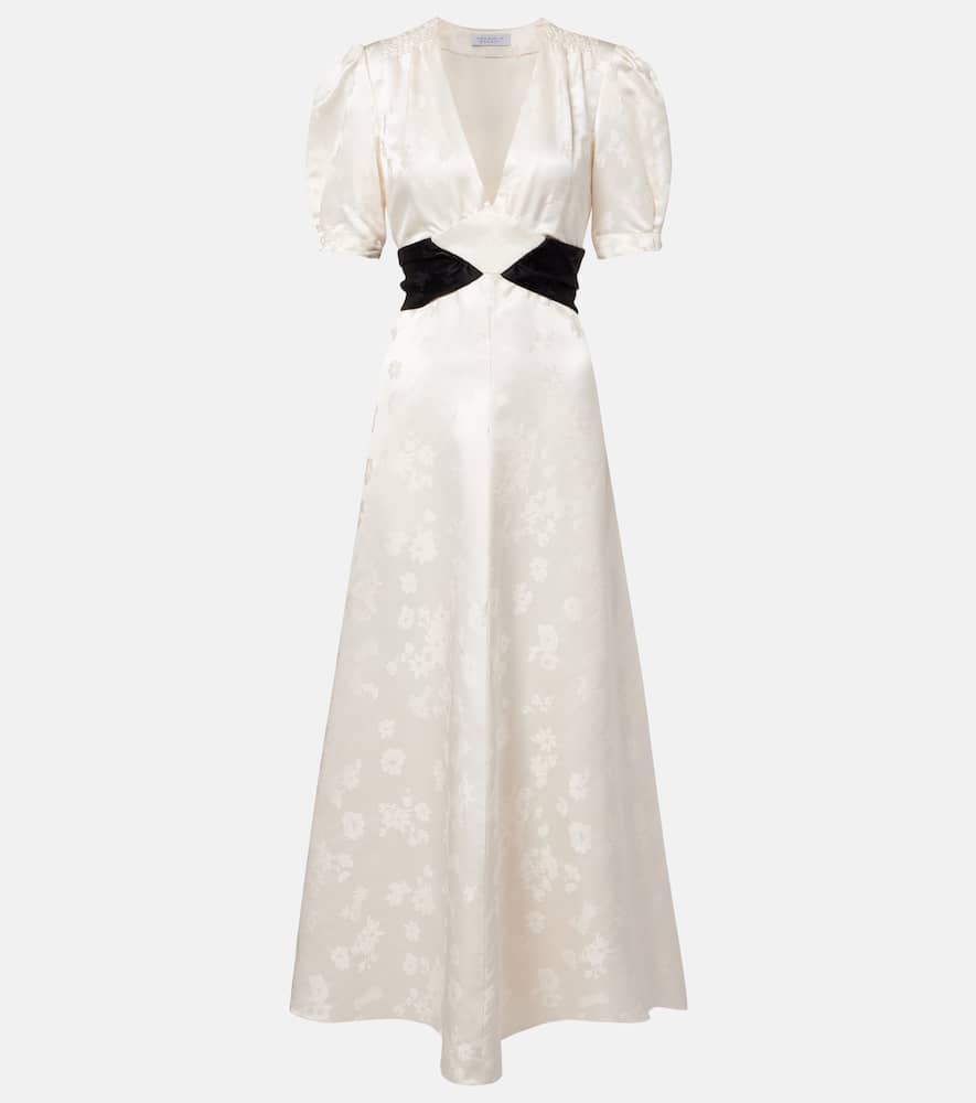 Larkin floral silk midi dress