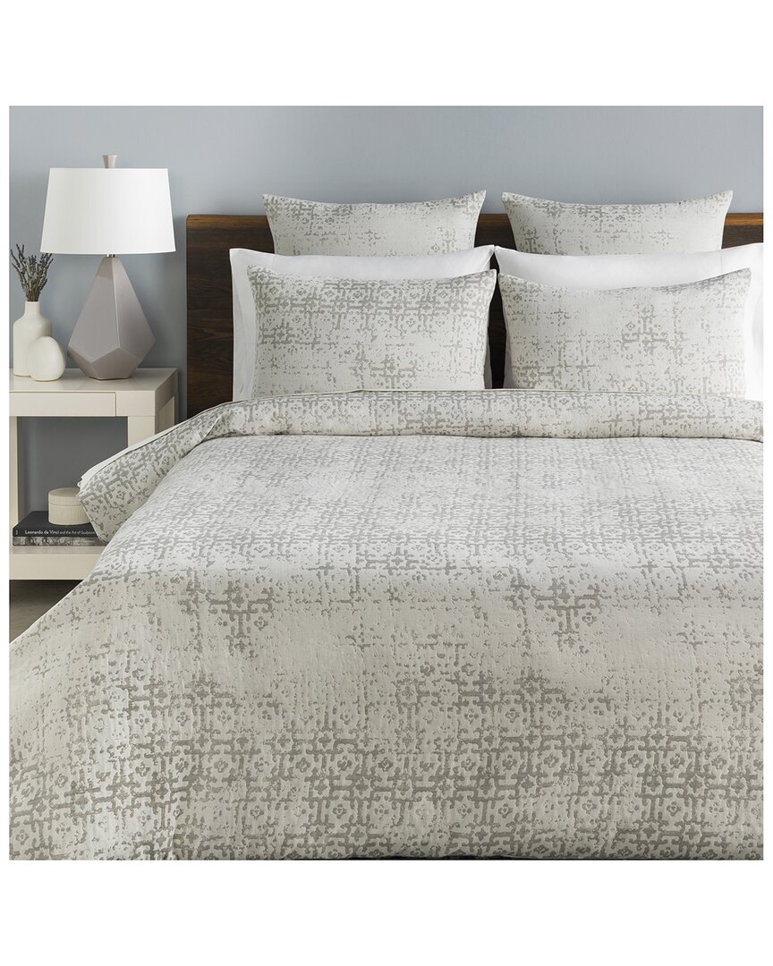 Surya Abstraction Light Gray Duvet Set With Two Standard Shams