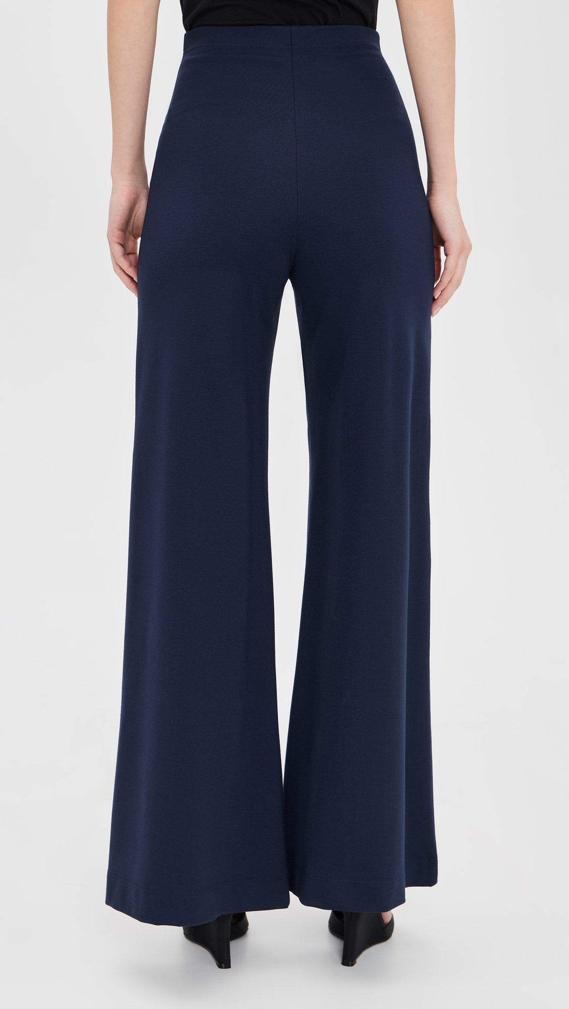 Ponte Knit Standard Wide Leg Pants NAVY