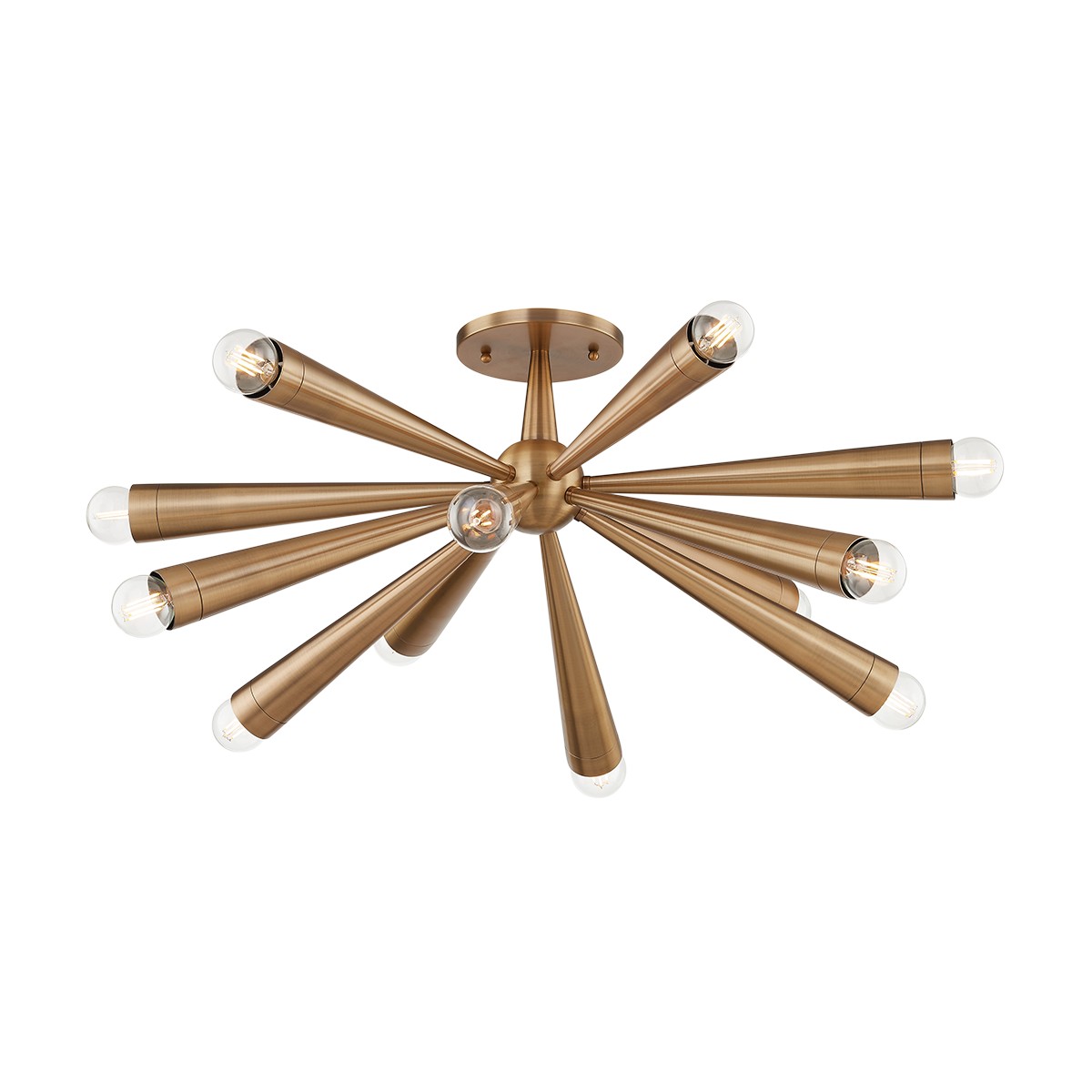 Keanu 12-Light 12 Light Semi-Flush Mount in Patina Bra