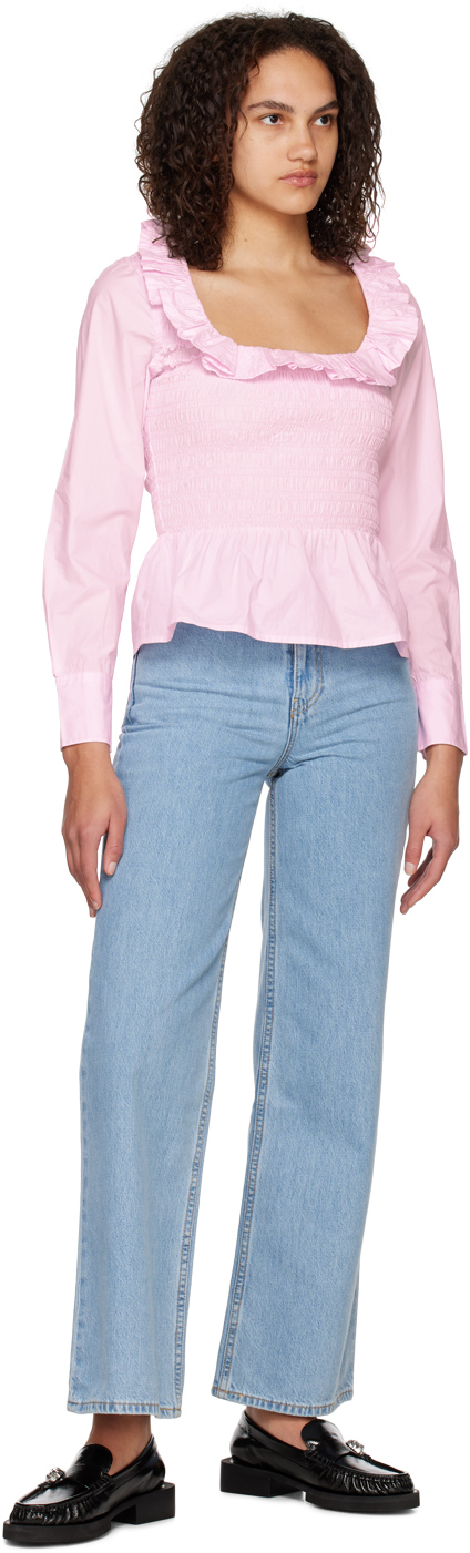 Pink smock blouse