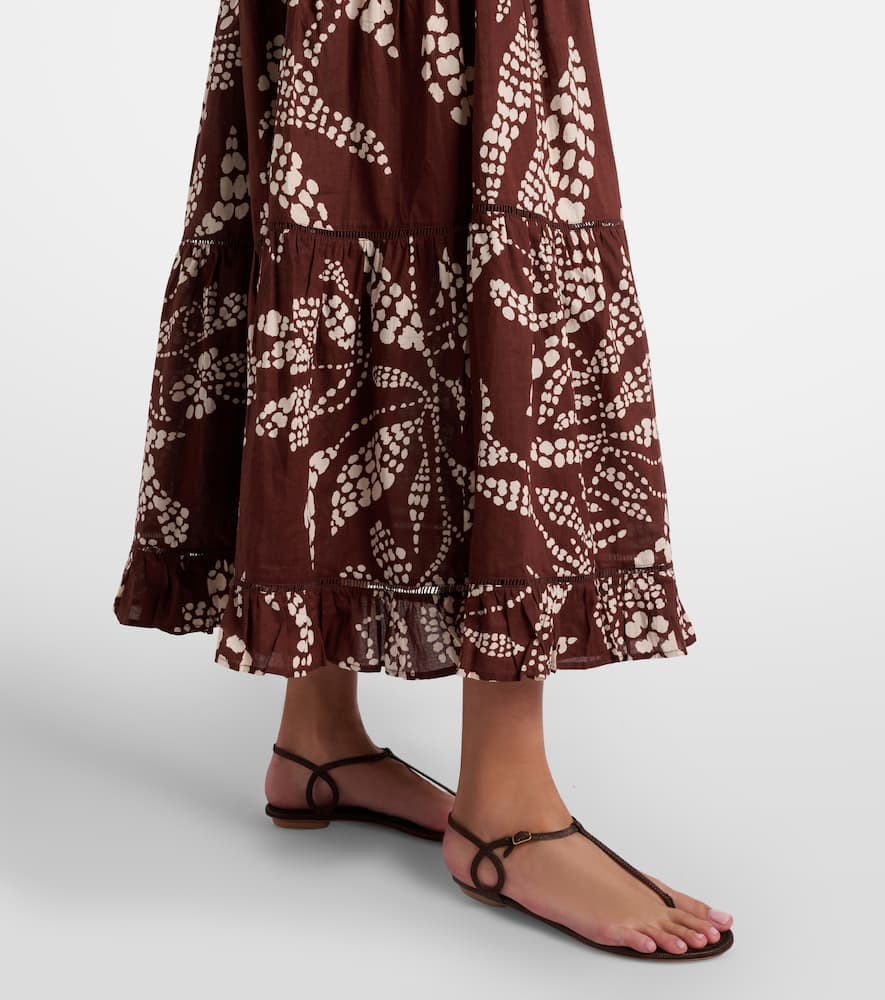 Milena printed tiered maxi dress