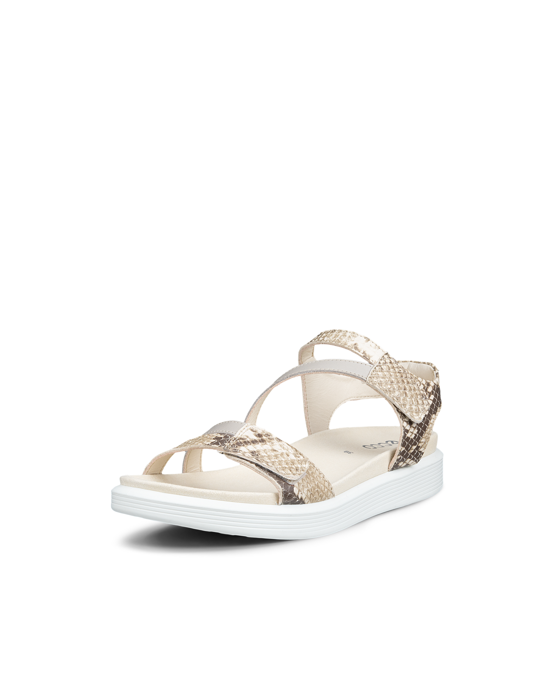 SOFT SANDAL - Women's Leather Two Strap Sandal - Gold - 36