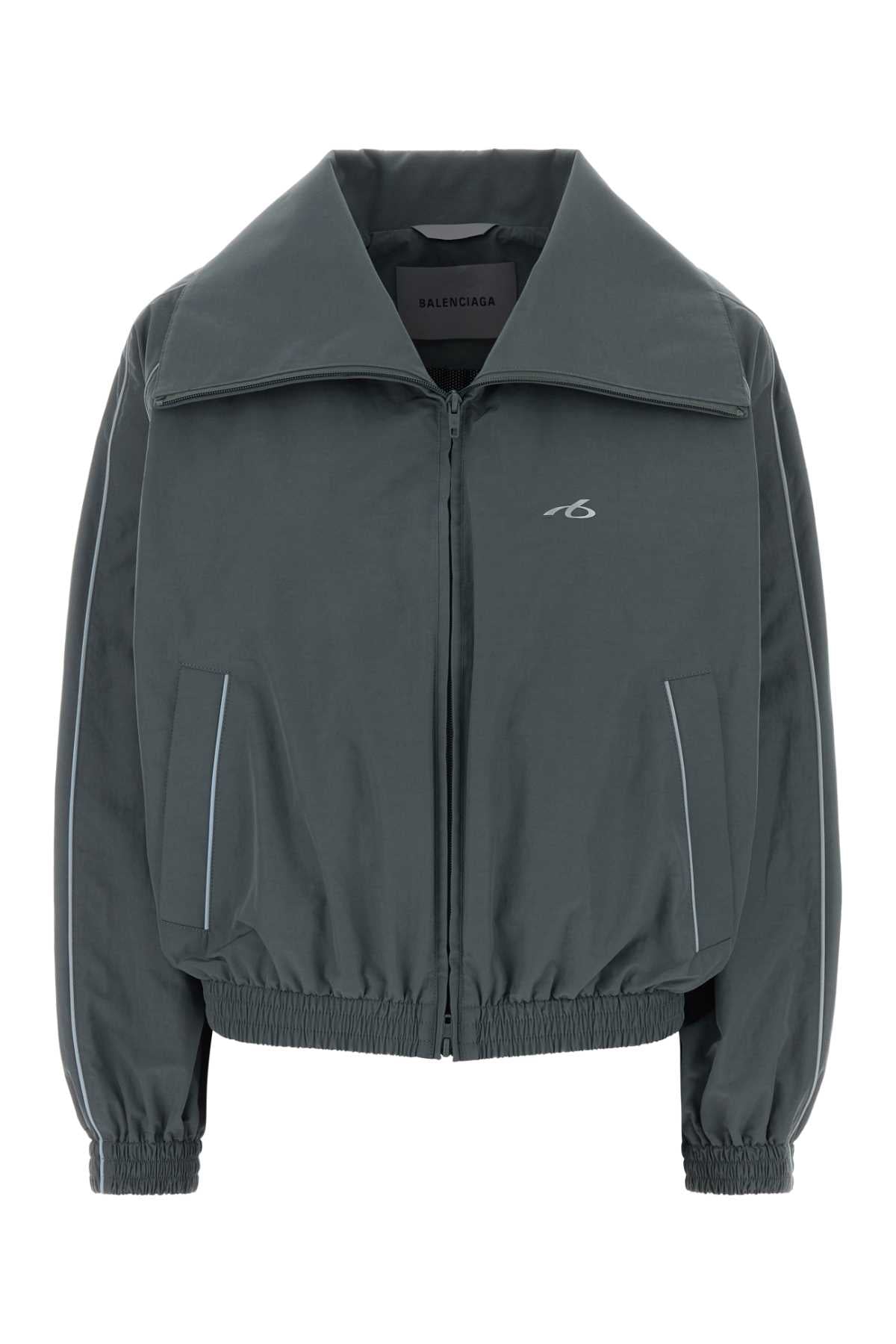 Cotton-Nylon Bomber Jacket — Gray