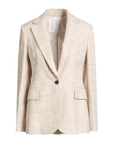 Woman Blazer Beige Size 2 Viscose, Wool, Linen