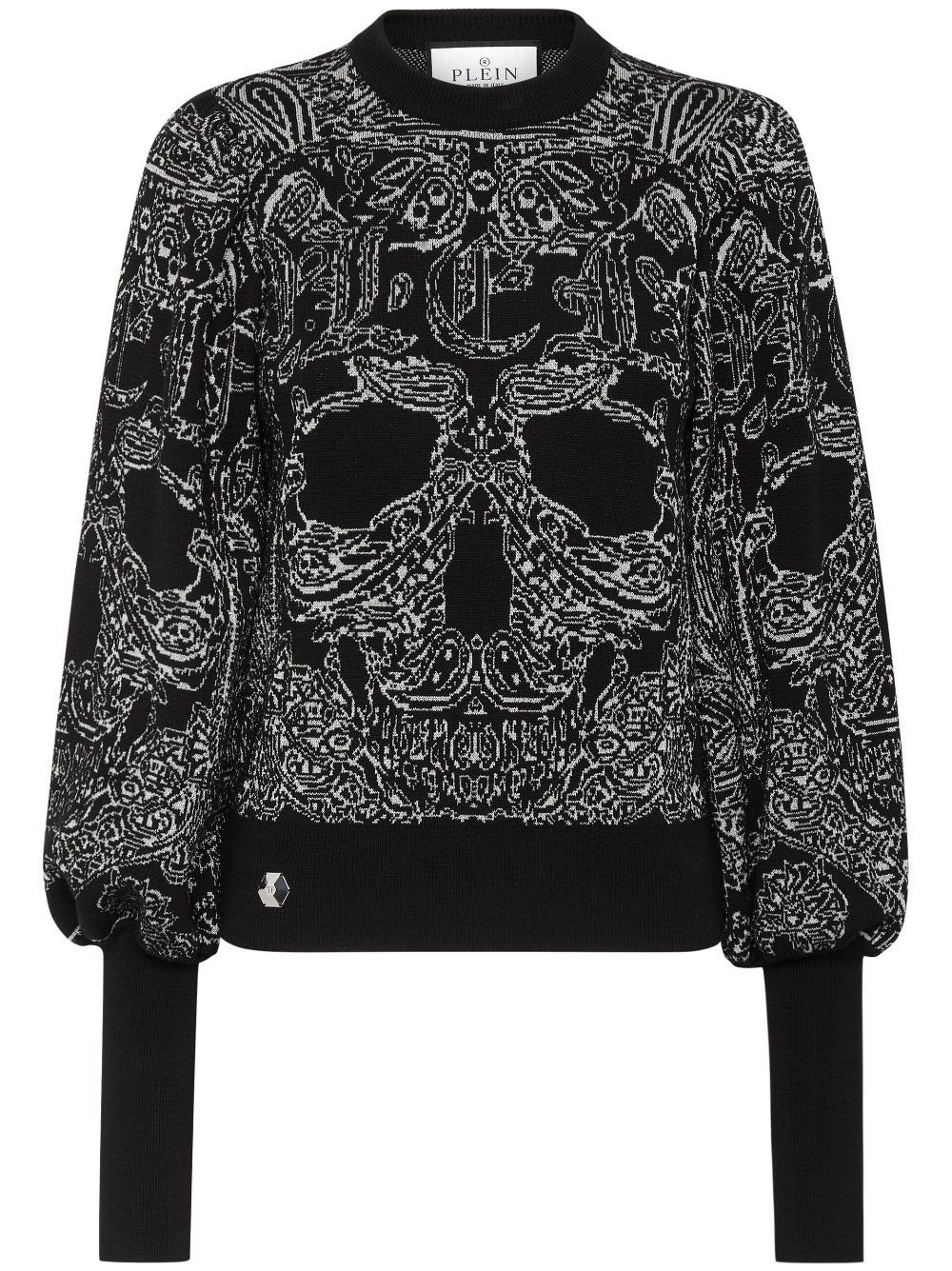 Wool & Lurex paisley jumper - Black