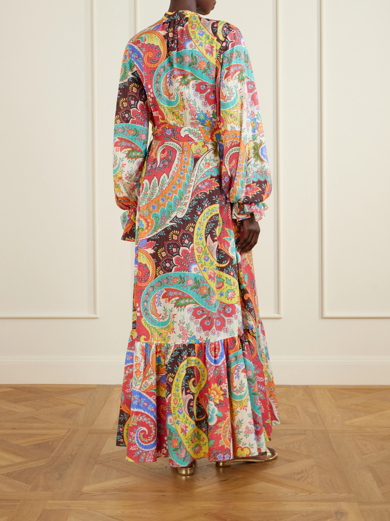 Belted Opaisley-print Cotton-voile Maxi Shirt Dress - Multi