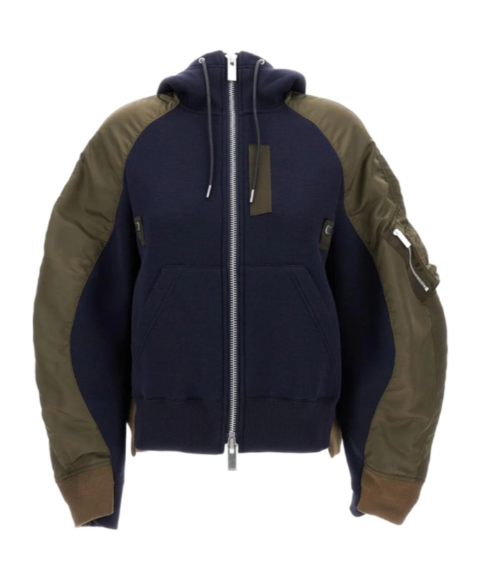 Zip-Up Panelled Hoodie