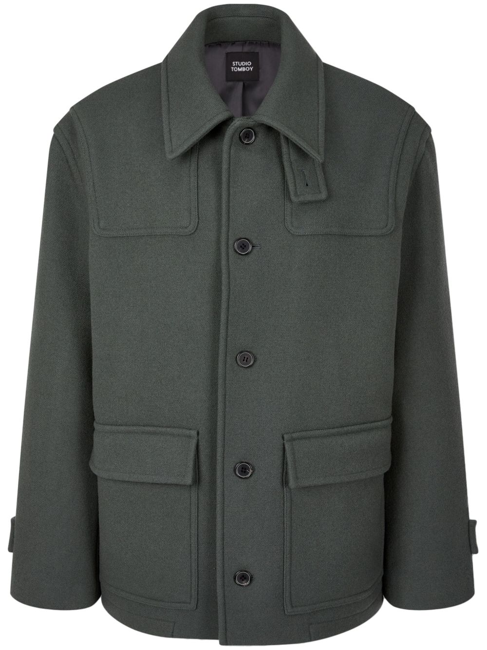 Non-toggle duffle coat - Blue