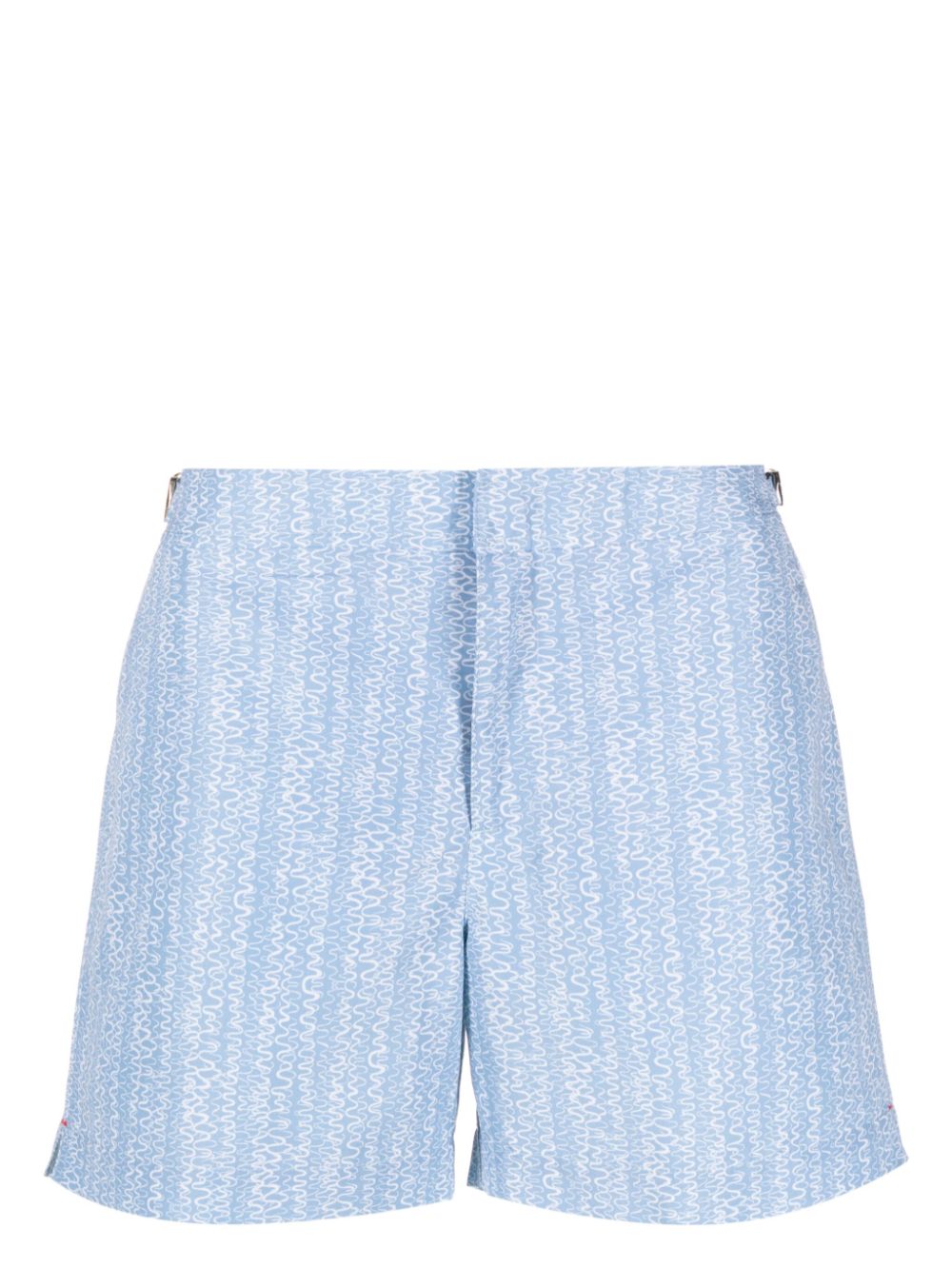 Wave-print swim shorts - Blue