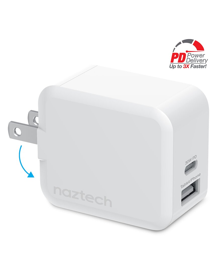 Naztech 30W USB-C PD Dual Output Fast Wall Charger