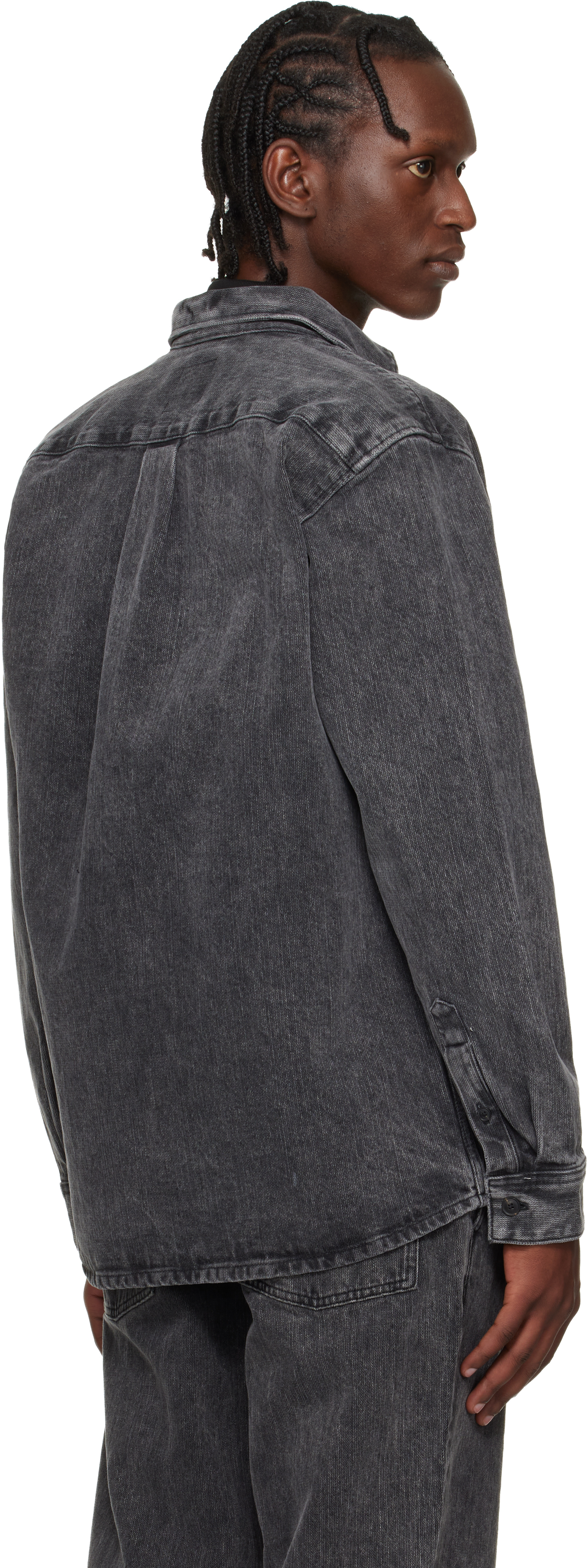 Black Faded Denim Shirt