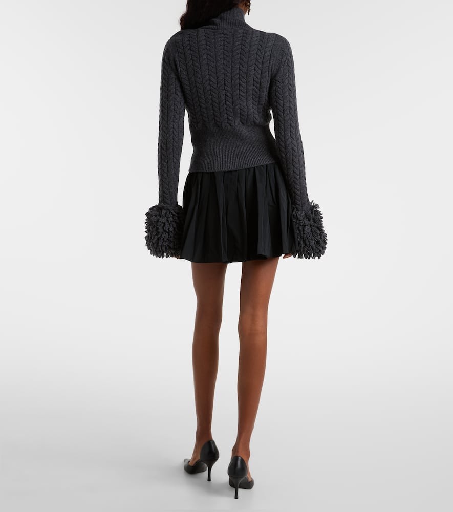Cable-knit wool and cashmere sweater