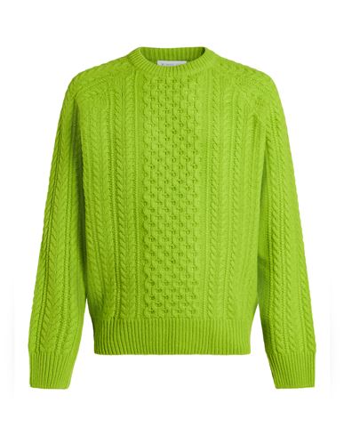 Man Sweater Lime green Size S Wool, Polyamide