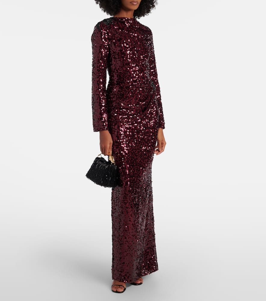 Draped sequined gown