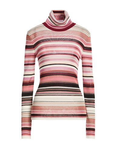 Woman Turtleneck Pink Size 2 Viscose, Wool