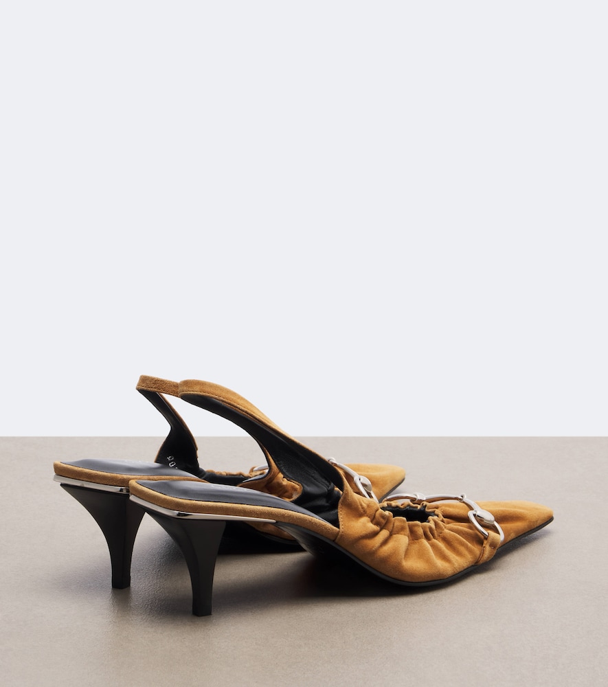 Vittoria Horsebit suede slingback pumps