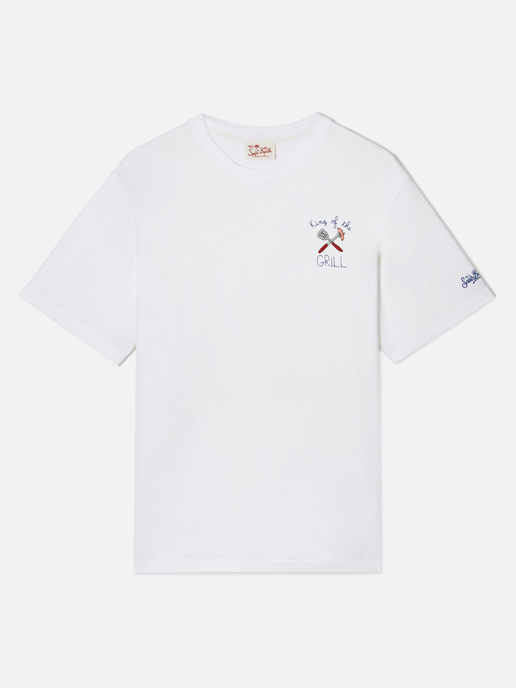 White Portofino T-Shirt With King Of The Grill Embroidery __single__ - Men