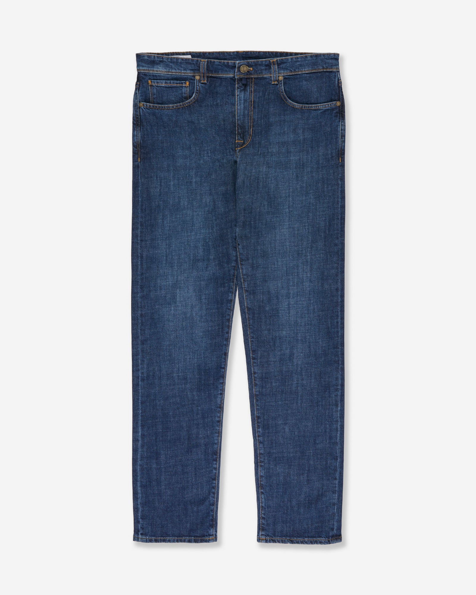 Regular fit stretch denim trousers dark blue