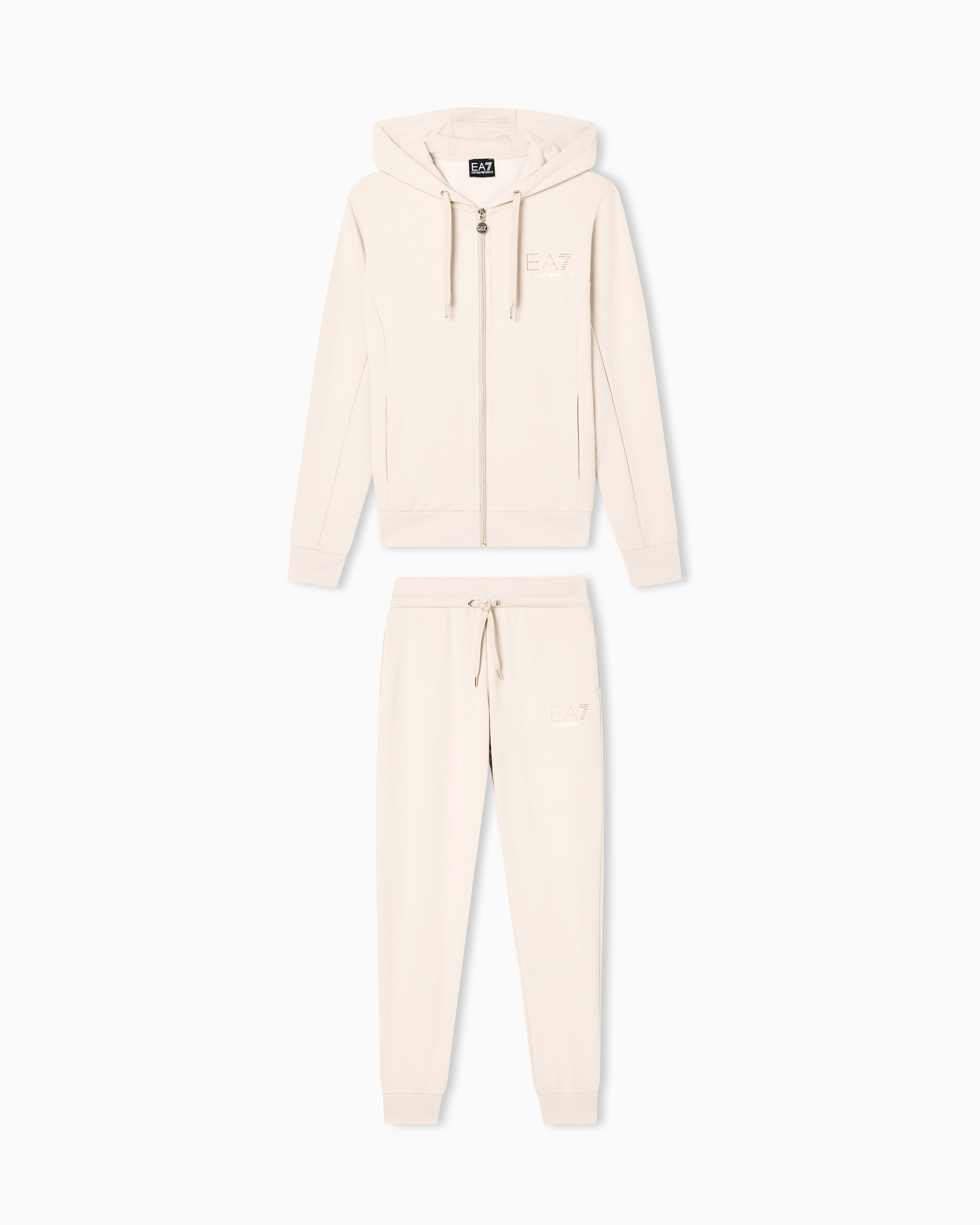 Viscose suit with a zip-up hoodie and micro-studs Tracksuit