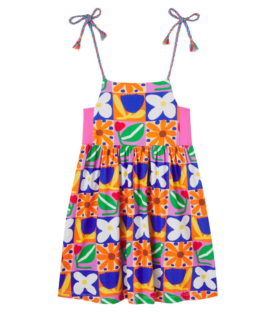 Fábula Checked floral cotton dress