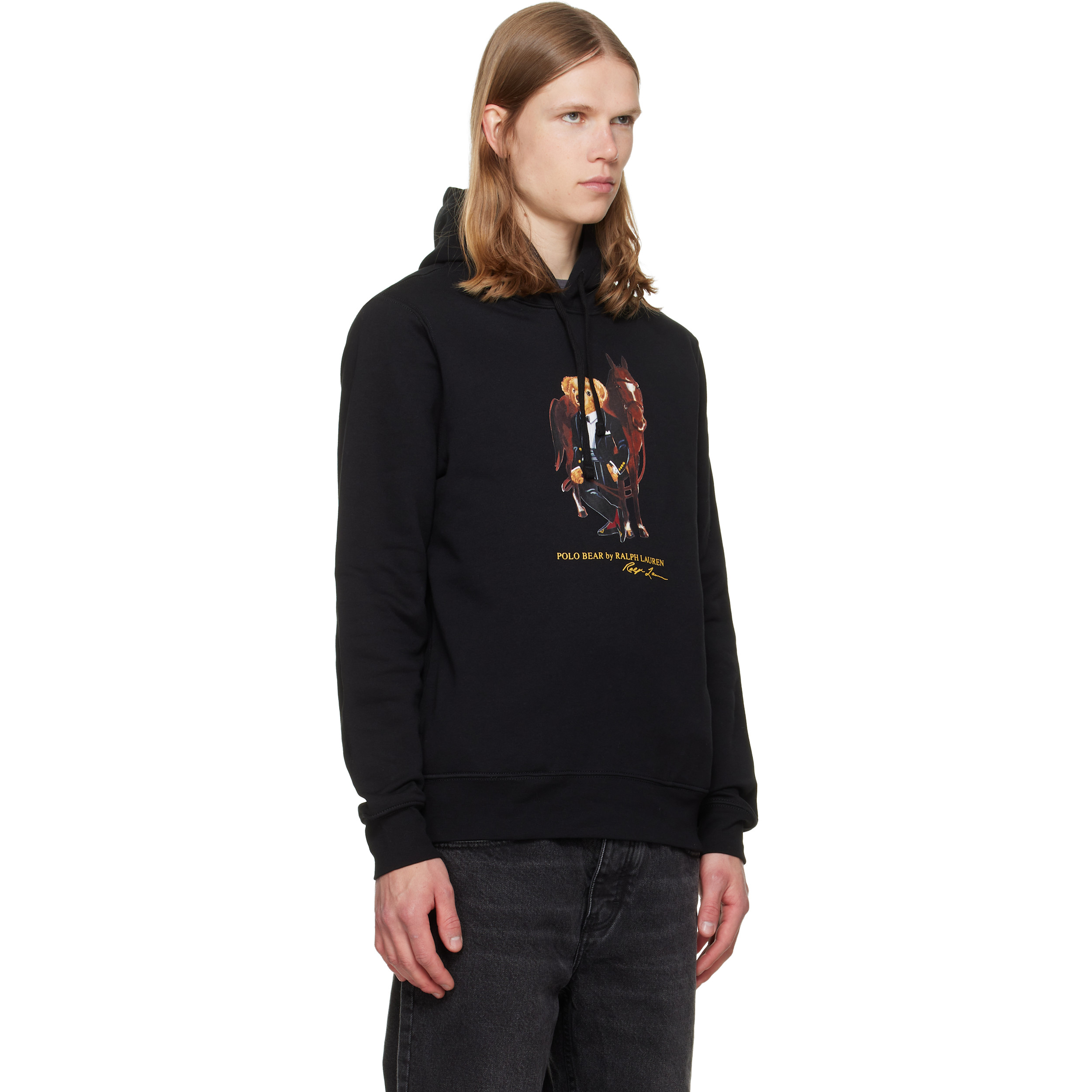 Black Polo Bear & Horse Hoodie