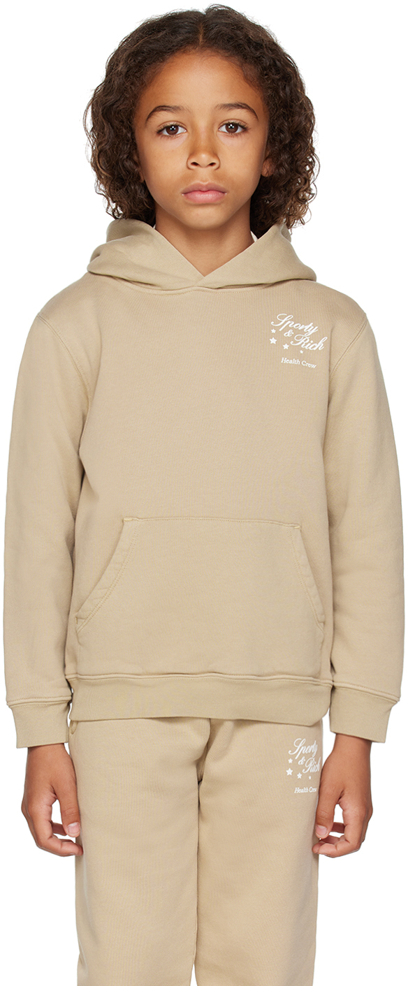 Kids Beige Print Hoodie