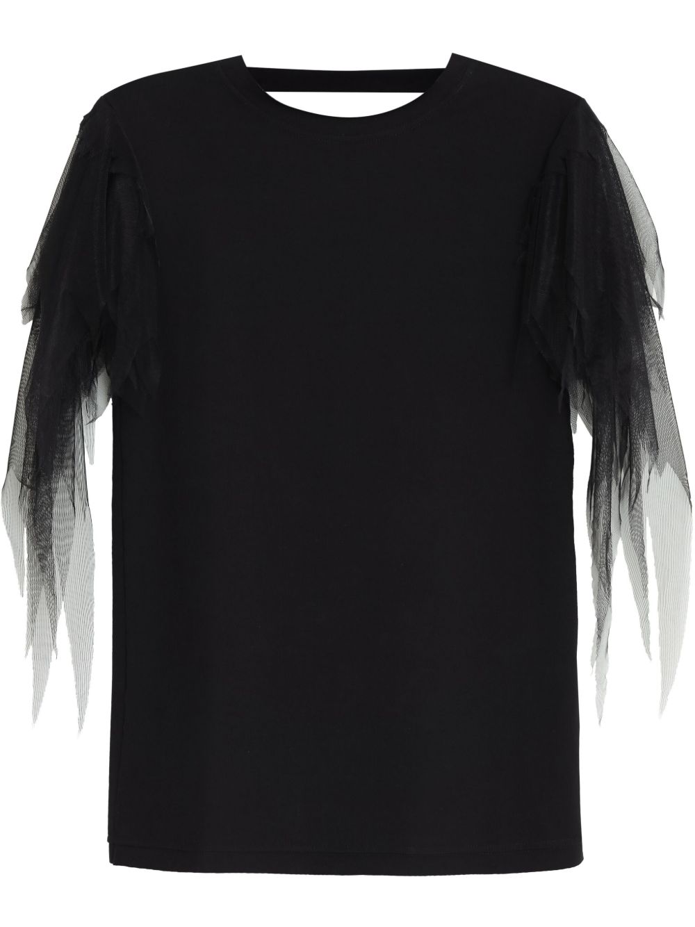 Gloria Coelho Destroyed-sleeve T-shirt - Black