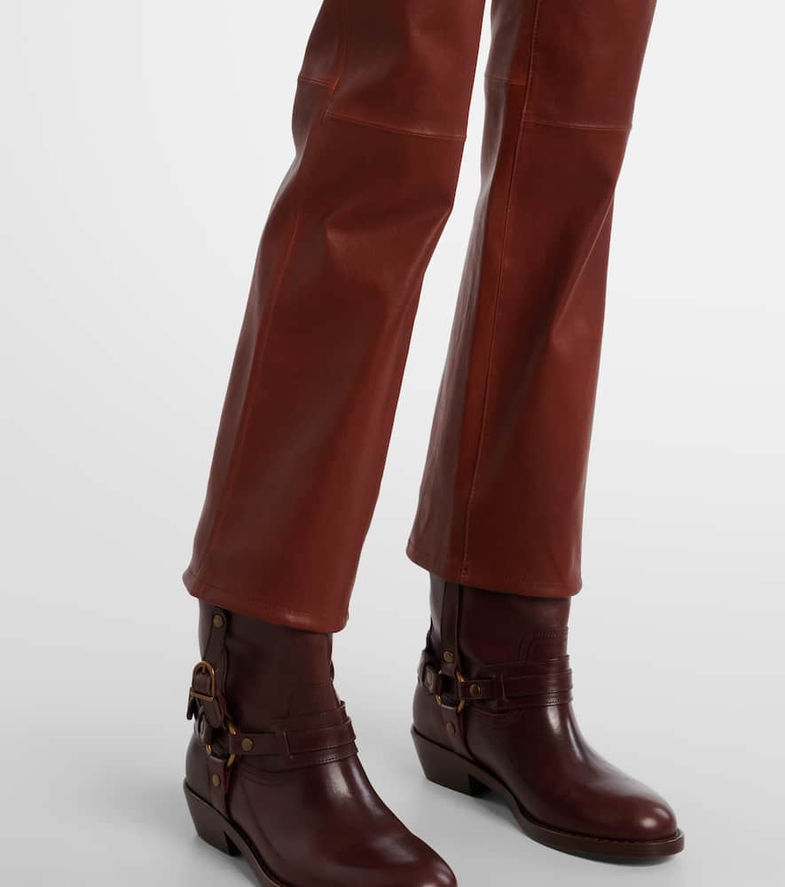 Reboot Crop leather bootcut pants