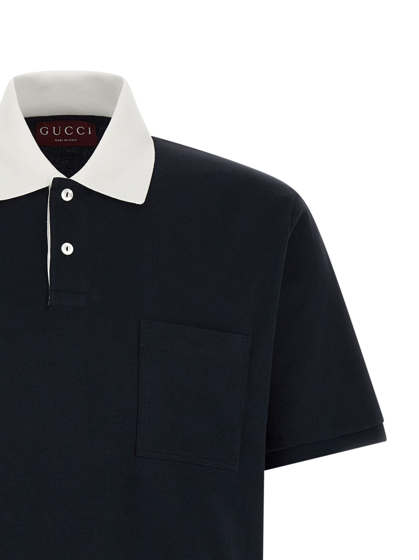 Gucci - polo shirt chest pocket contrasting collar