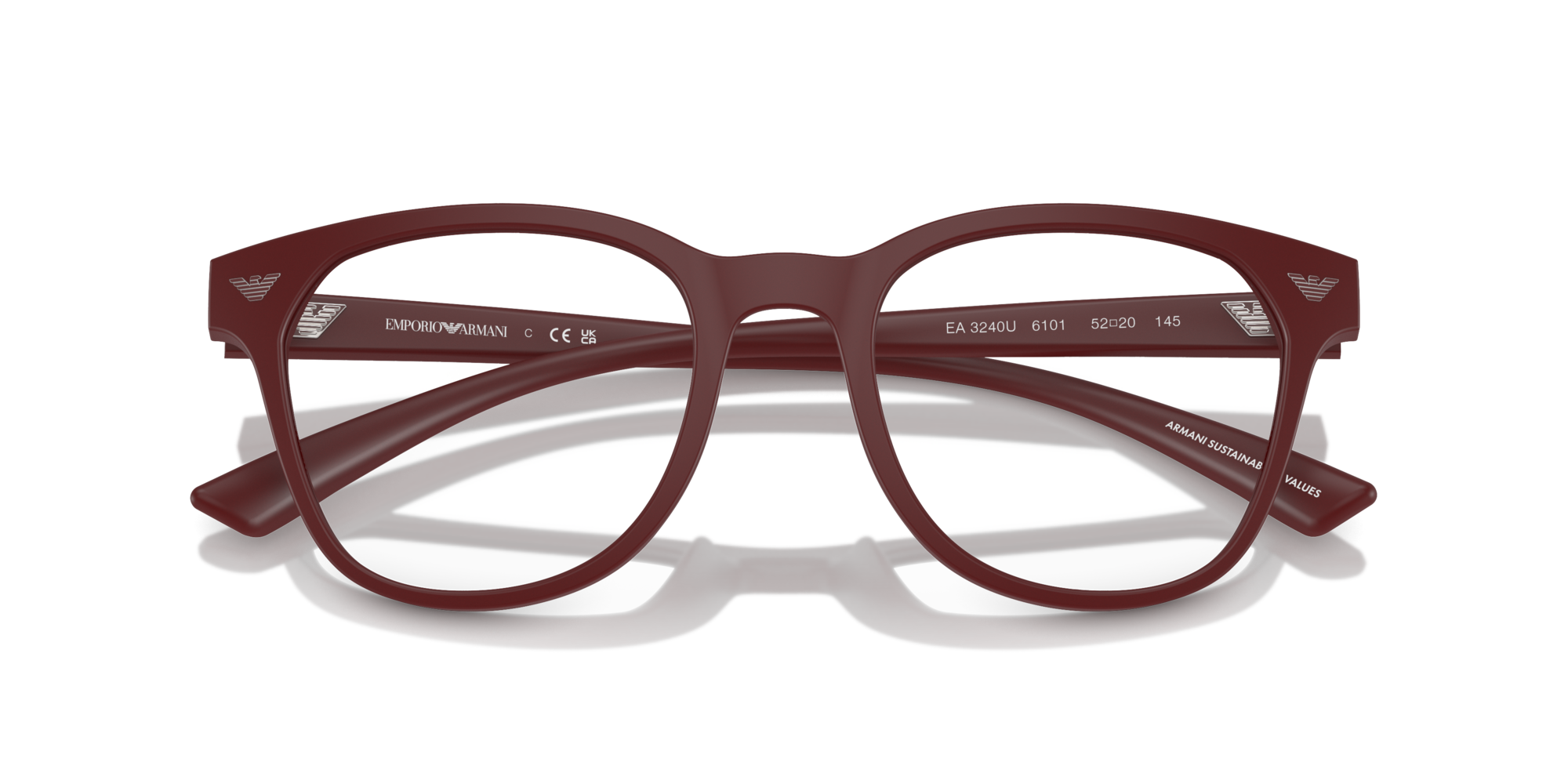 Emporio Armani Man Emporio Armani EA3240U 6101 Optical frames Injected Red Transparent Pantos Norma