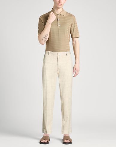 Man Pants Cream Size 34 Cotton, Elastane
