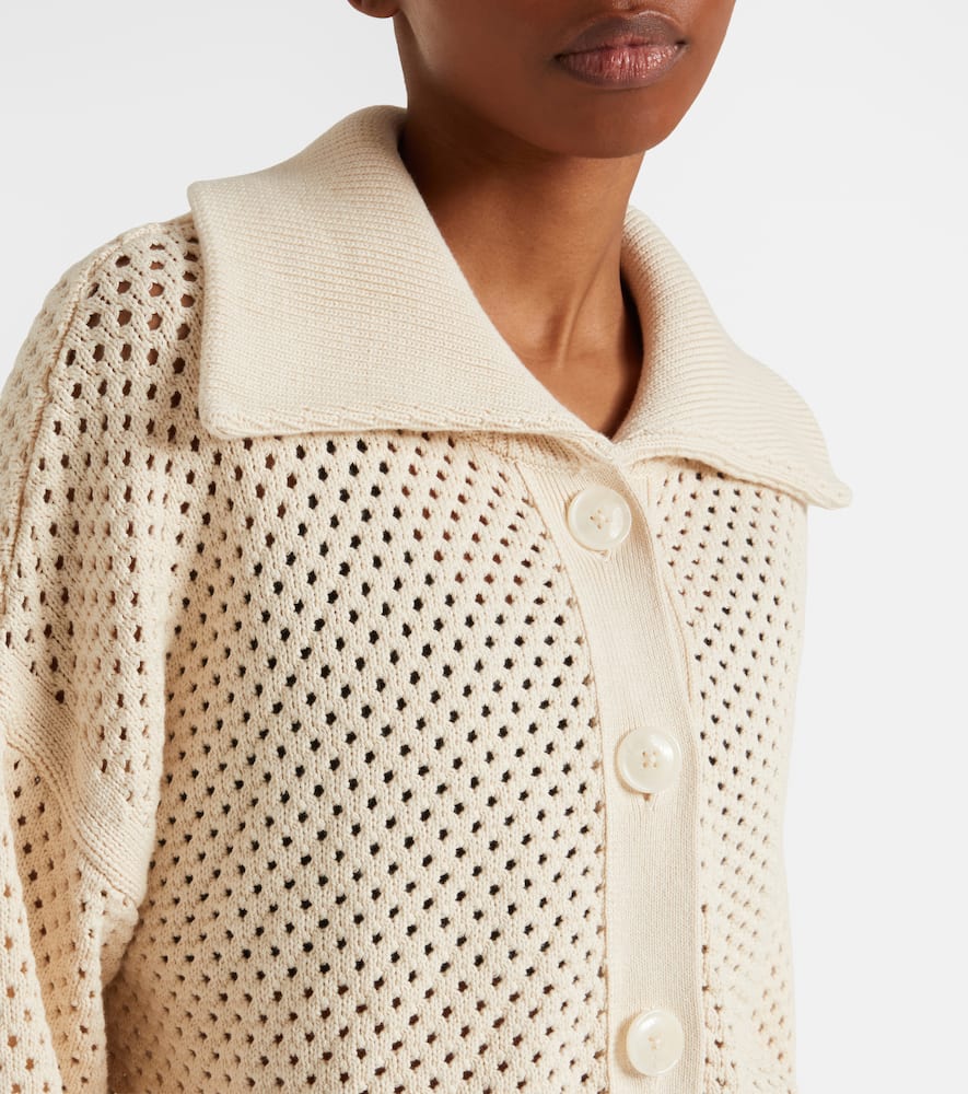 Myrtle pointelle cotton cardigan