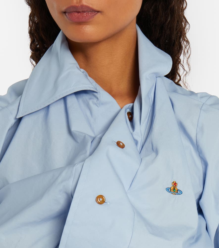 Orb gathered cotton poplin shirt