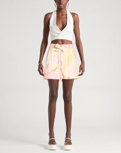 Woman Shorts & Bermuda Shorts Light pink Size L Organic cotton, Linen